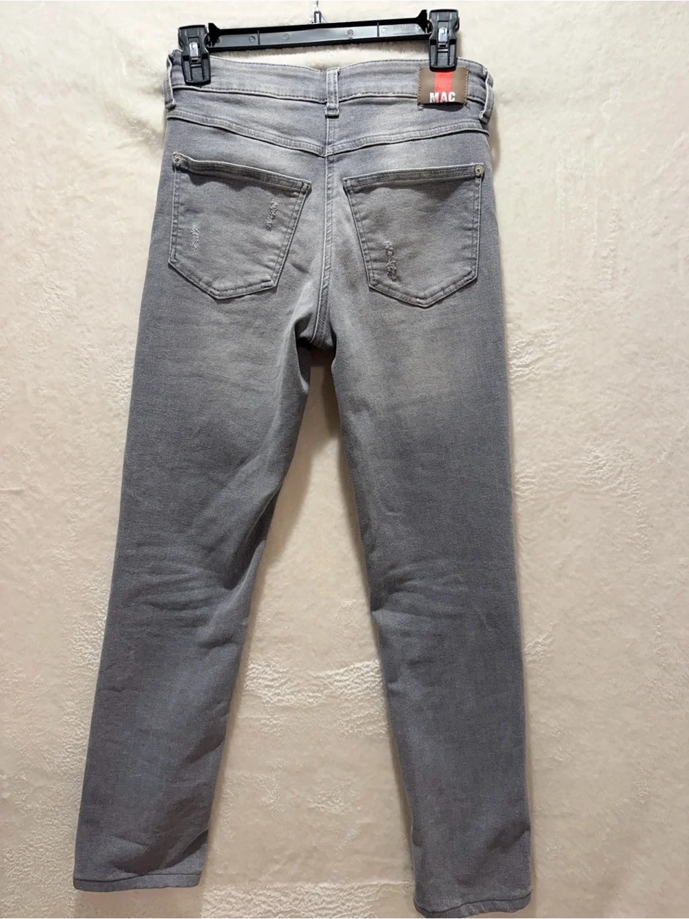 MAC Angela Gray Distressed Skinny Jeans 34/32 Premium European Denim
